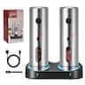 Unique Bargains - Electric Salt Grinder Set with Rechargeable Base Grinders with Variable Grinding Speed - Stainless Steel