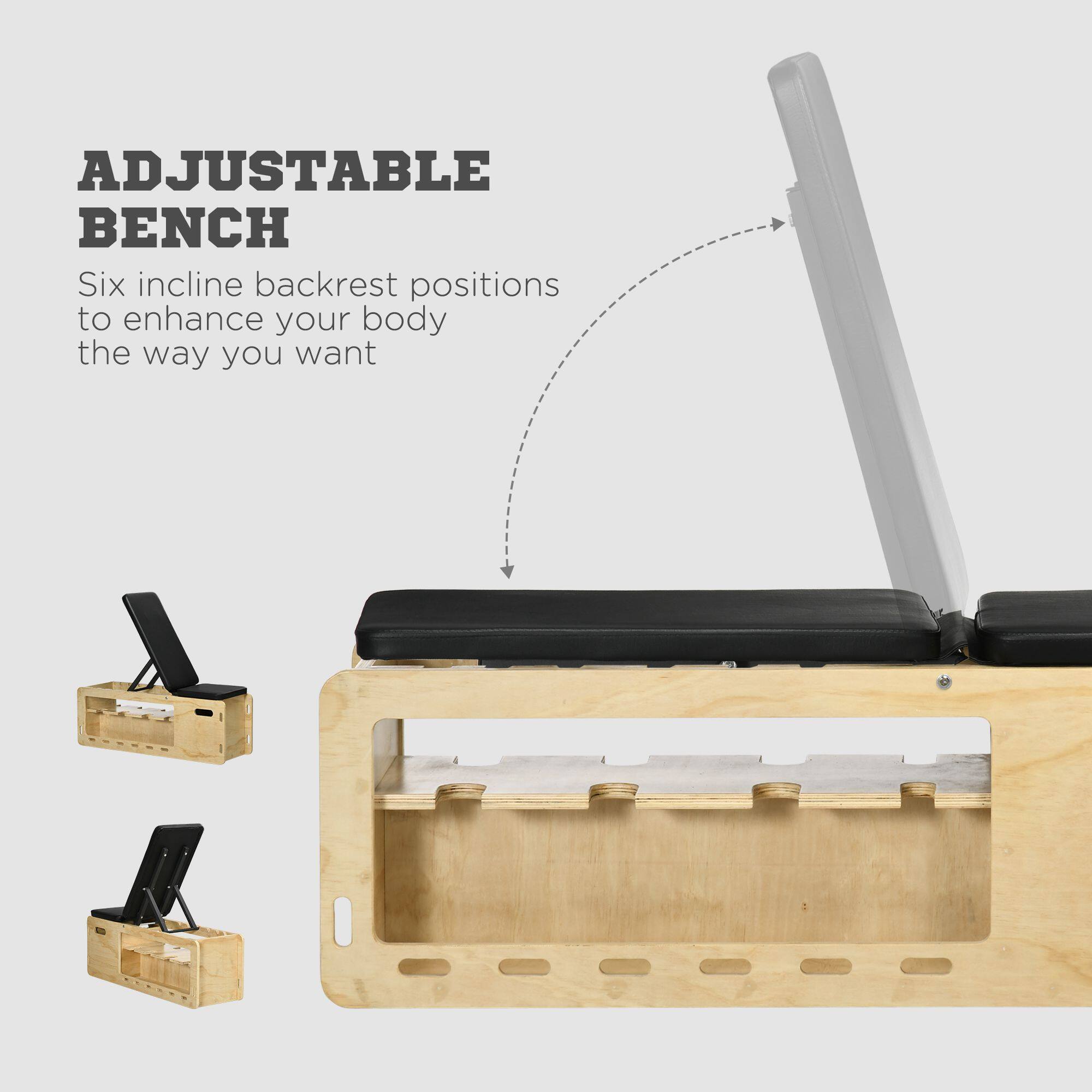 ADJUSTABLE BENCH

Six incline backrest positions to enhance your body the way you want