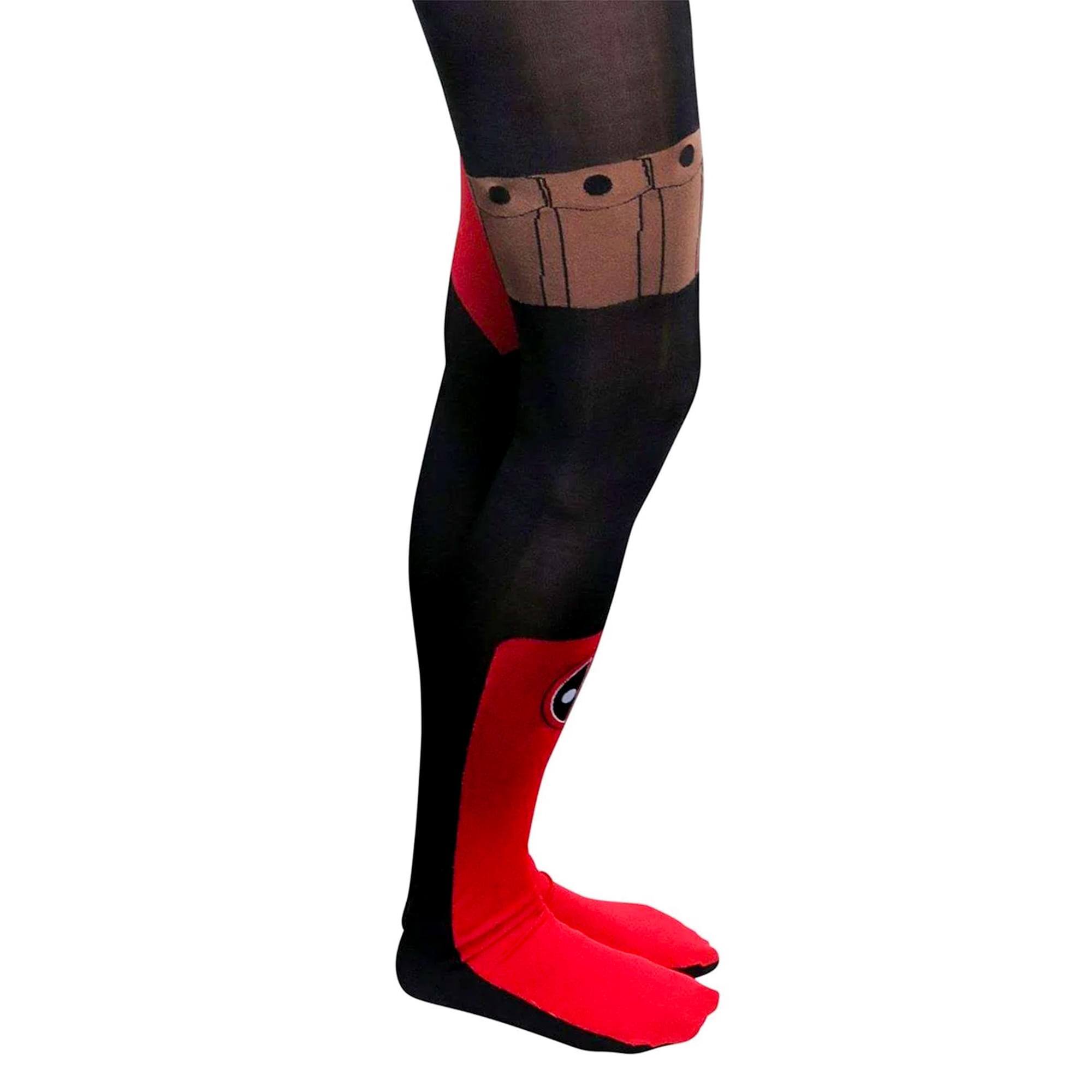 Alt View 2. Bioworld - Marvel Deadpool Women's Sheer Costume Tights - Red.