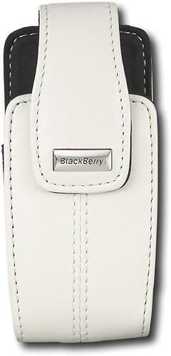 Front Standard. RIM - Leather Case for BlackBerry Mobile Phone Model 8100c - Pearl White.