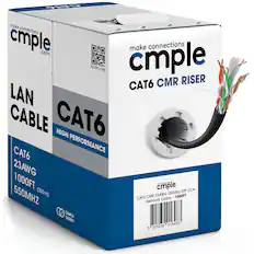 CK6 make connections cmple .com make connections scan me cmple CAT6 CMR RISER LAN CABLE CAT6 HIGH PERFORMANCE 23AWG 1000FT cmple mais ningo UTP CCA 550MHZ (305m) CMR 23AWG Cable - 1000FT 550Mhz 1000FT CAT . Network Cable G CMPLE GREEN 815239 016483 0