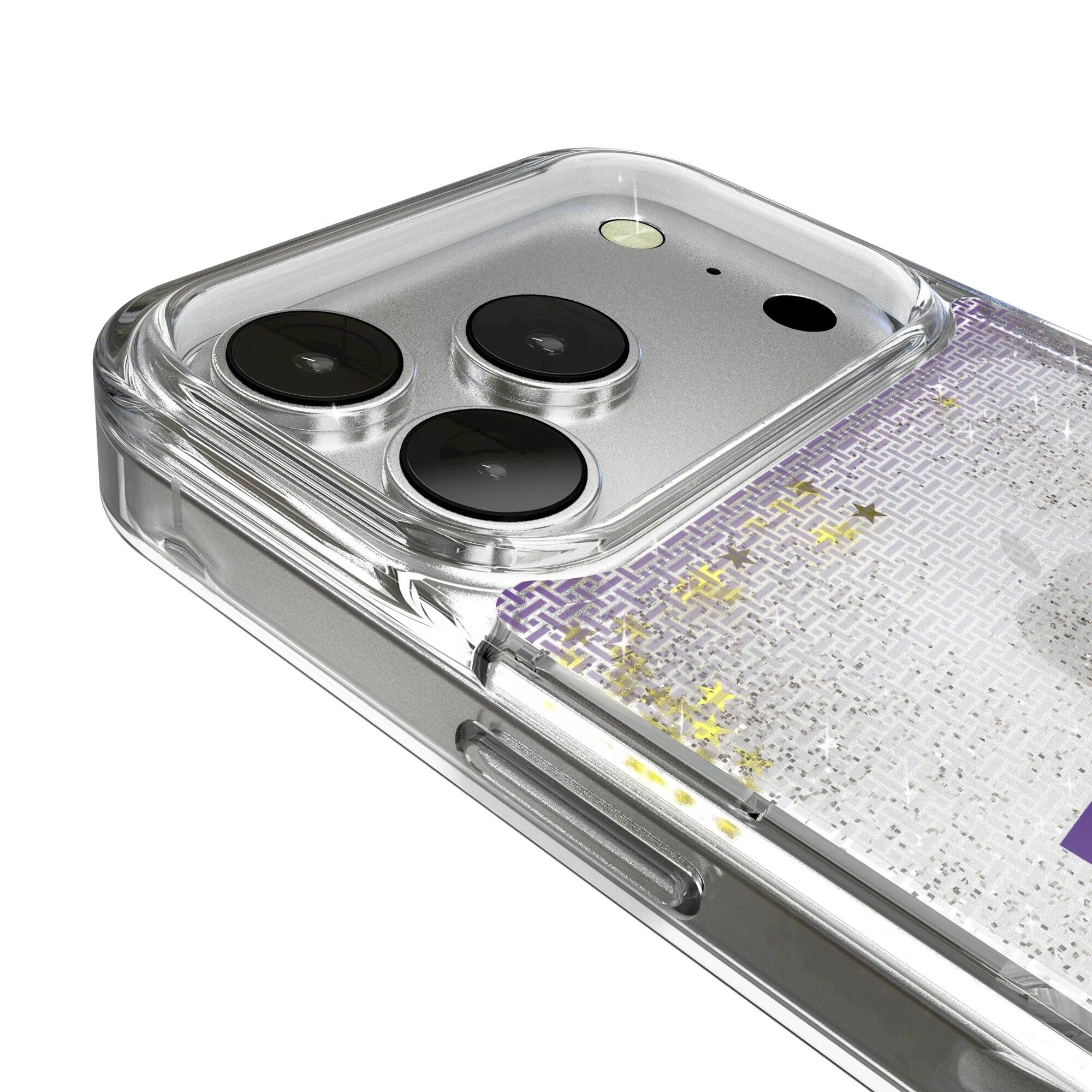 Alt View 2. Keyscaper - LSU Tigers Linen Logo iPhone Glitter Case - 16 Pro Max - Multicolor.