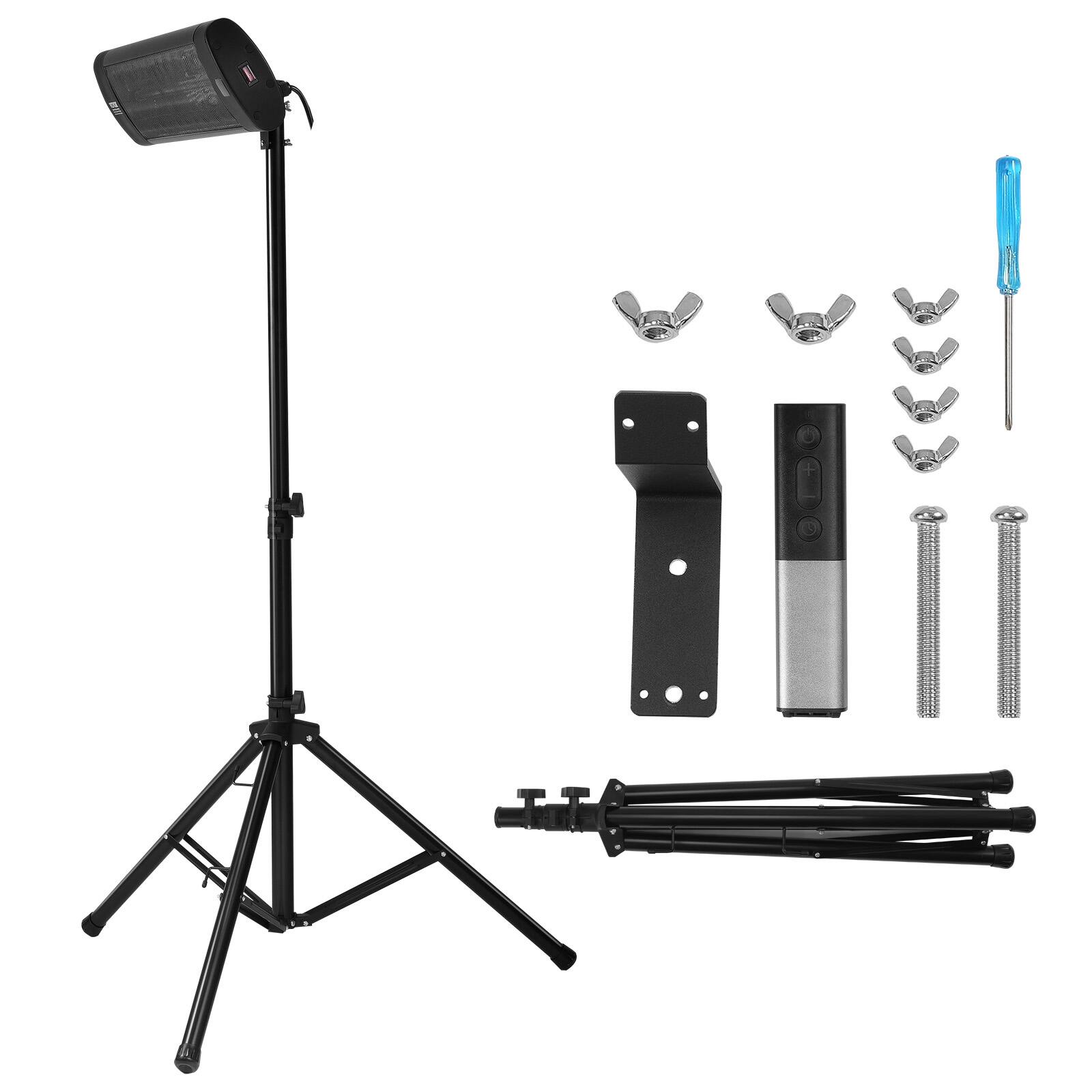 Alt View 5. VEVOR - Infrared Heater, 1500W Remote Control Electric Space Heater, LED Screen Patio Heater w/ 3 Speeds & Timer - Black.