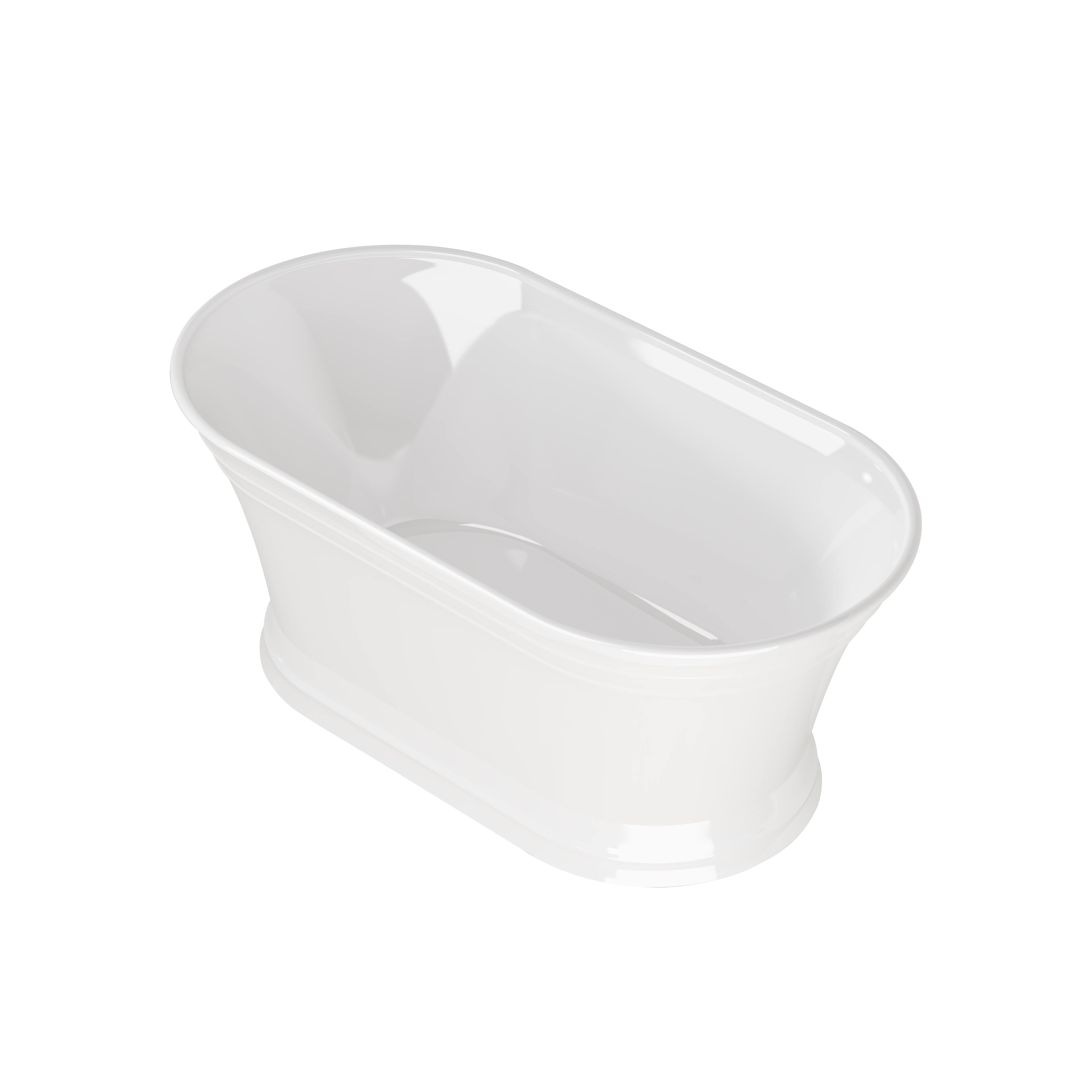 Alt View 10. WELLFOR - Elio 59 in. x 31 in. Pure Virgin Acrylic Oval Freestanding Soaking Bathtub with Drain and Overflow - White.