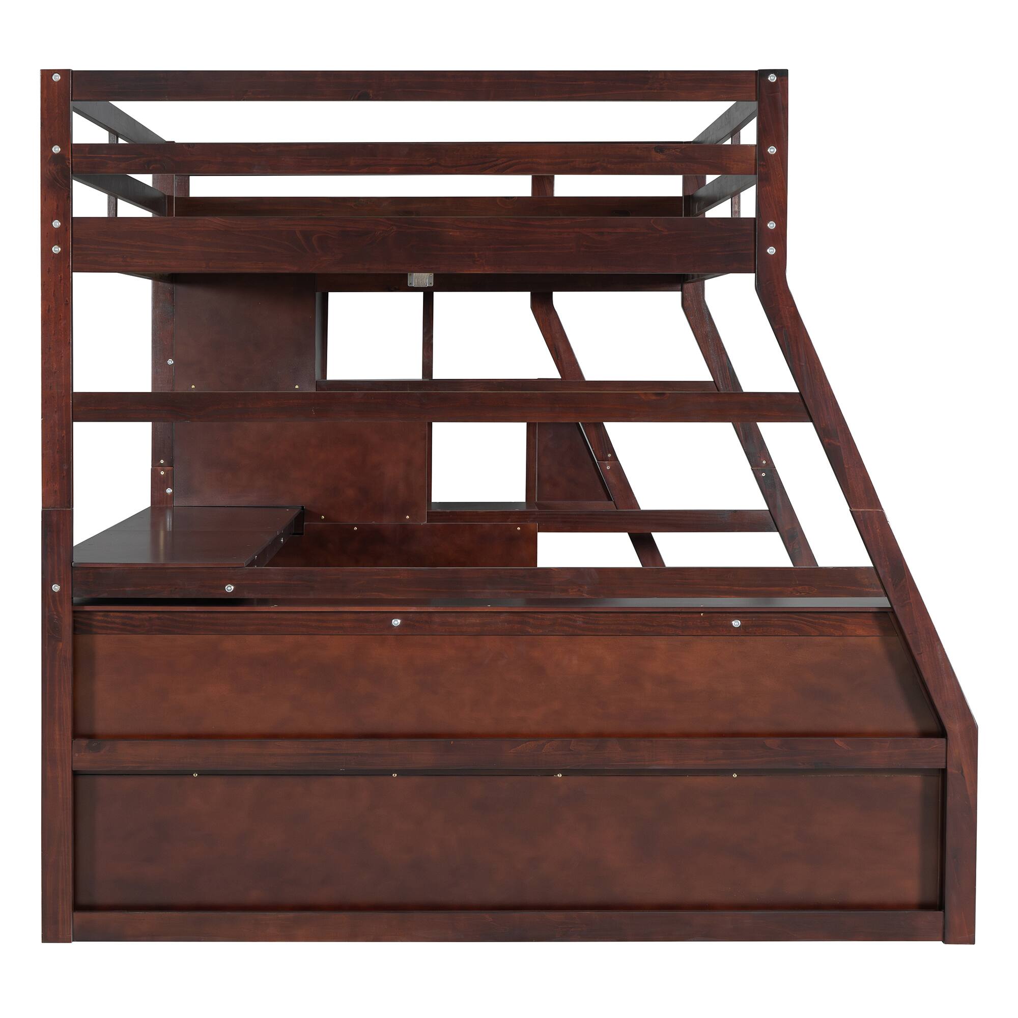 Alt View 8. Tiramisubest - Full Size Loft Bed with 7 Drawers, 2 Shelves & Desk - Sturdy, Fun & Functional - Espresso.