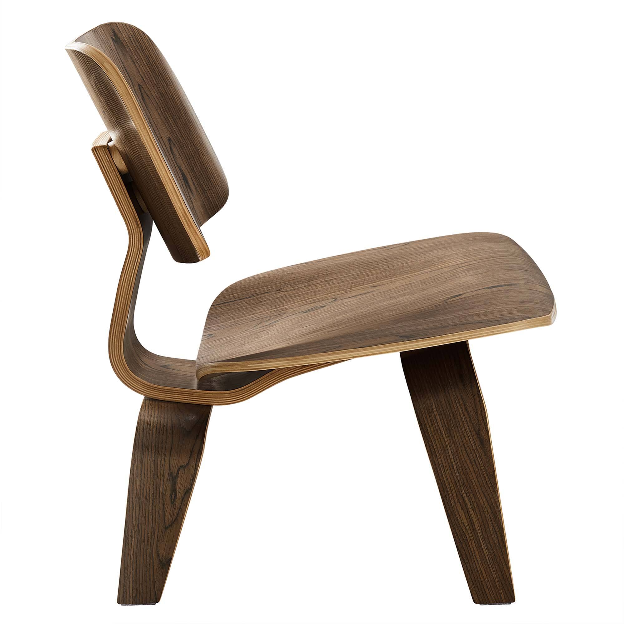 Alt View 2. Modway - Fathom Wood Lounge Chair by Modway - Walnut.