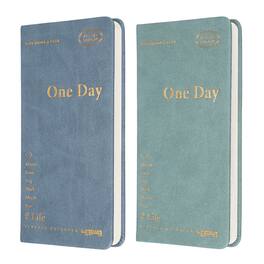 Unique Bargains - 2pcs Planner Notebook, 7x3.8 Inch 96 Sheets Undated Daily Planner Pocket To Do List Weekly Goals Office/Home - Blue, Green