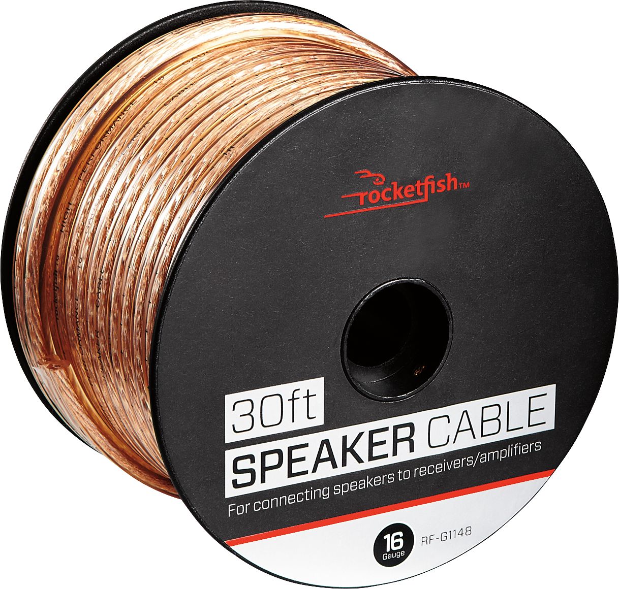Angle View: Rocketfish™ - 30' Speaker Wire - 16AWG - Gold