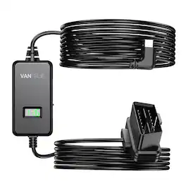 Vantrue - 10ft USB LED Display OBD Hardwire Kit for Dash Cam, 3 Gear Shifting, Low Voltage Protection for Parking Mode