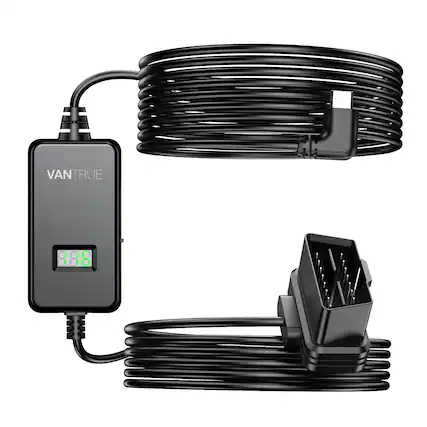 Front. Vantrue - Vantrue - 10ft USB LED Display OBD Hardwire Kit for Dash Cam, 3 Gear Shifting, Low Voltage Protection for Parking Mode.
