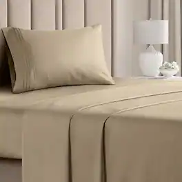 CGK Linens - Luxury Soft 4 Piece Solid Bed Sheet Set - Deep Pocket Fits 8"-16" Mattresses - Twin - Cream