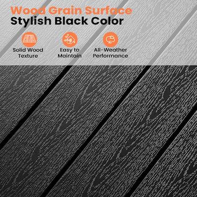 Wood Grain Surface Stylish Black Color Solid Wood Texture Easy to Maintain All-Weather Performance