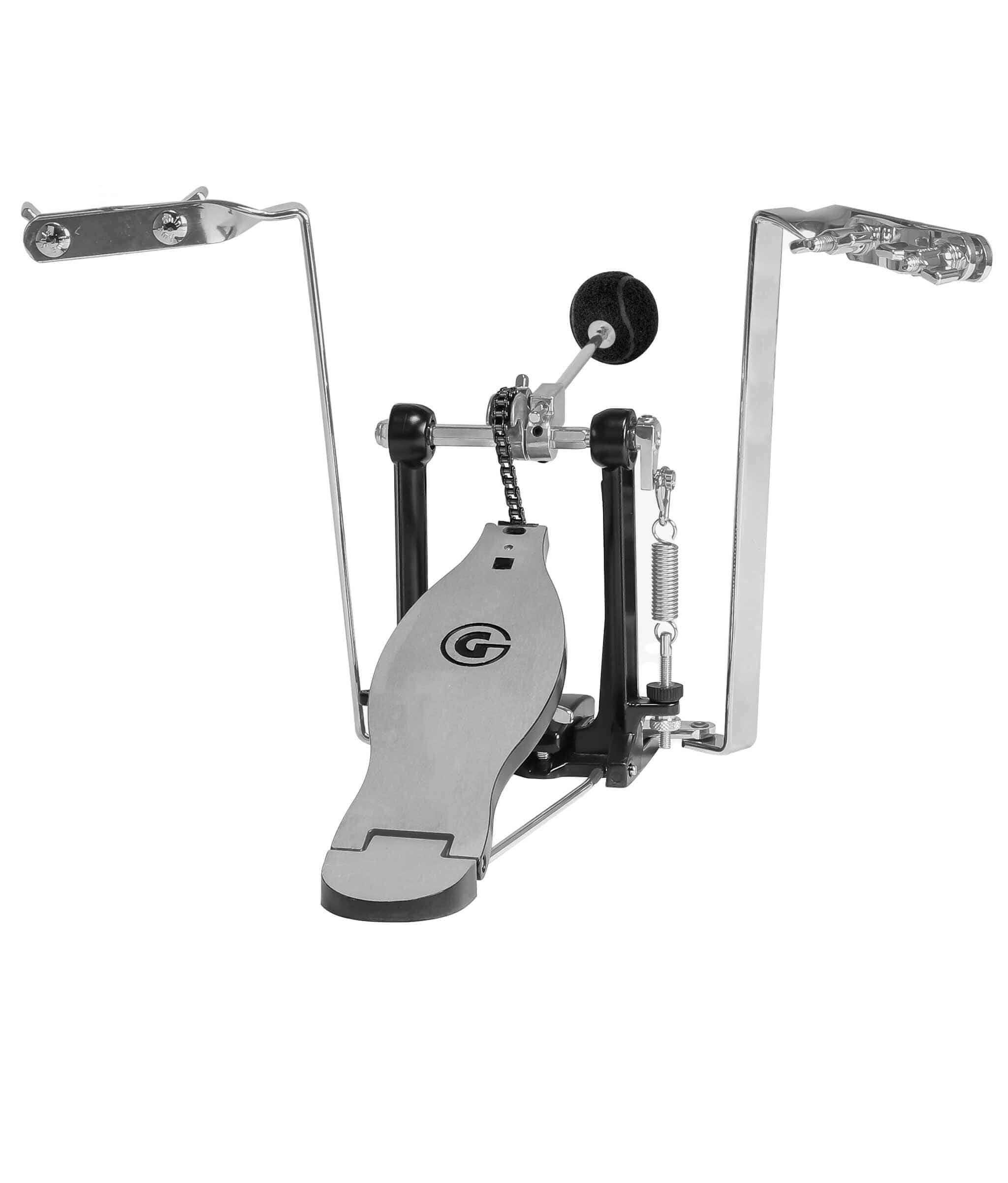Front. Gibraltar Hardware - Floor Tom Cocktail Conversion Kit, Converts Floor Tom with Adjustable Pedal Mount and Single Chain Reversed Cam Pedal.