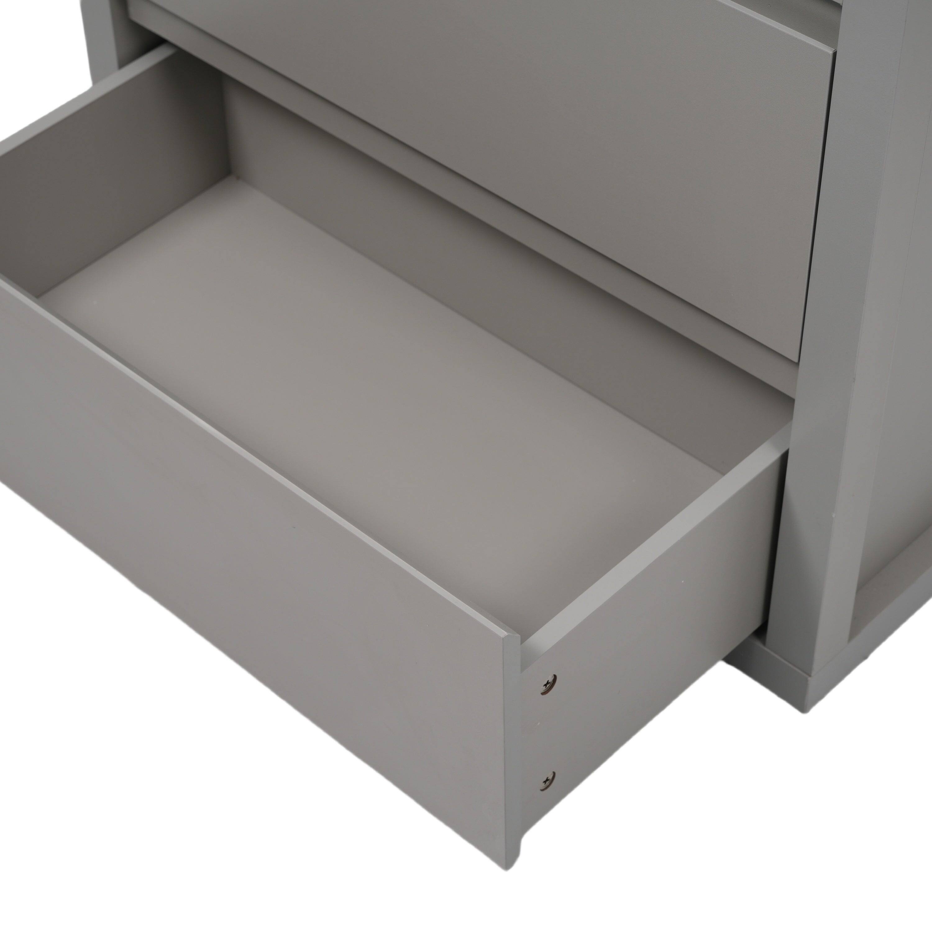 Alt View 8. Boyel Living - 30 Inch Bathroom Vanity with Ceramic Sink 2 Full Extension Drawers 45 Degree Free Handle Gray - Gray.