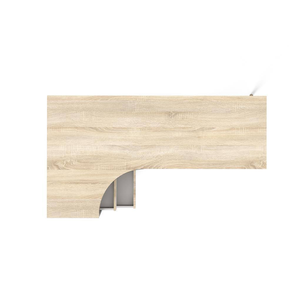 Left. Tvilum - Diana 2 Drawer, 3 Shelf Desk/Oak Structure - White.
