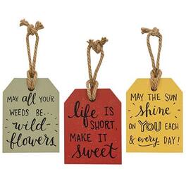 BreeBe - *Life Is Short Wooden Tag 3 Asstd - Green, Yellow, Red