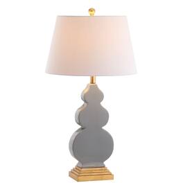 Jonathan Y - Carter 29" Ceramic/Resin LED Table Lamp, Grey/Gold - Gray/Gold