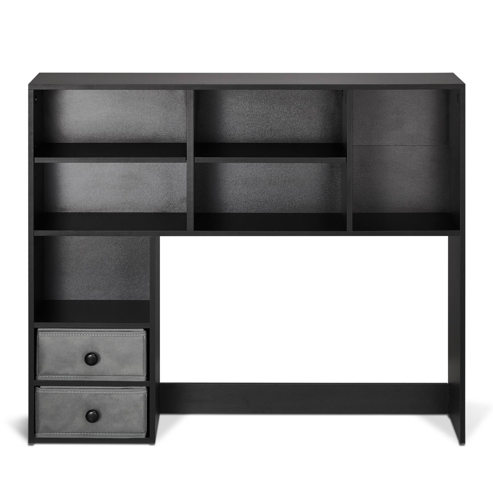 Alt View 5. VEVOR - Desktop Bookshelf, 3-Tier Desktop Storage Organizer, 37" x 10" x 31.1" Office Storage Rack Wood Display Shelf - Black.