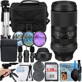 Bundle - Sigma - 100-400mm f/5-6.3 DG DN OS Contemporary Lens for Sony + 128GB Memory Card + Lavalier Microphone + ZeeTech - Black