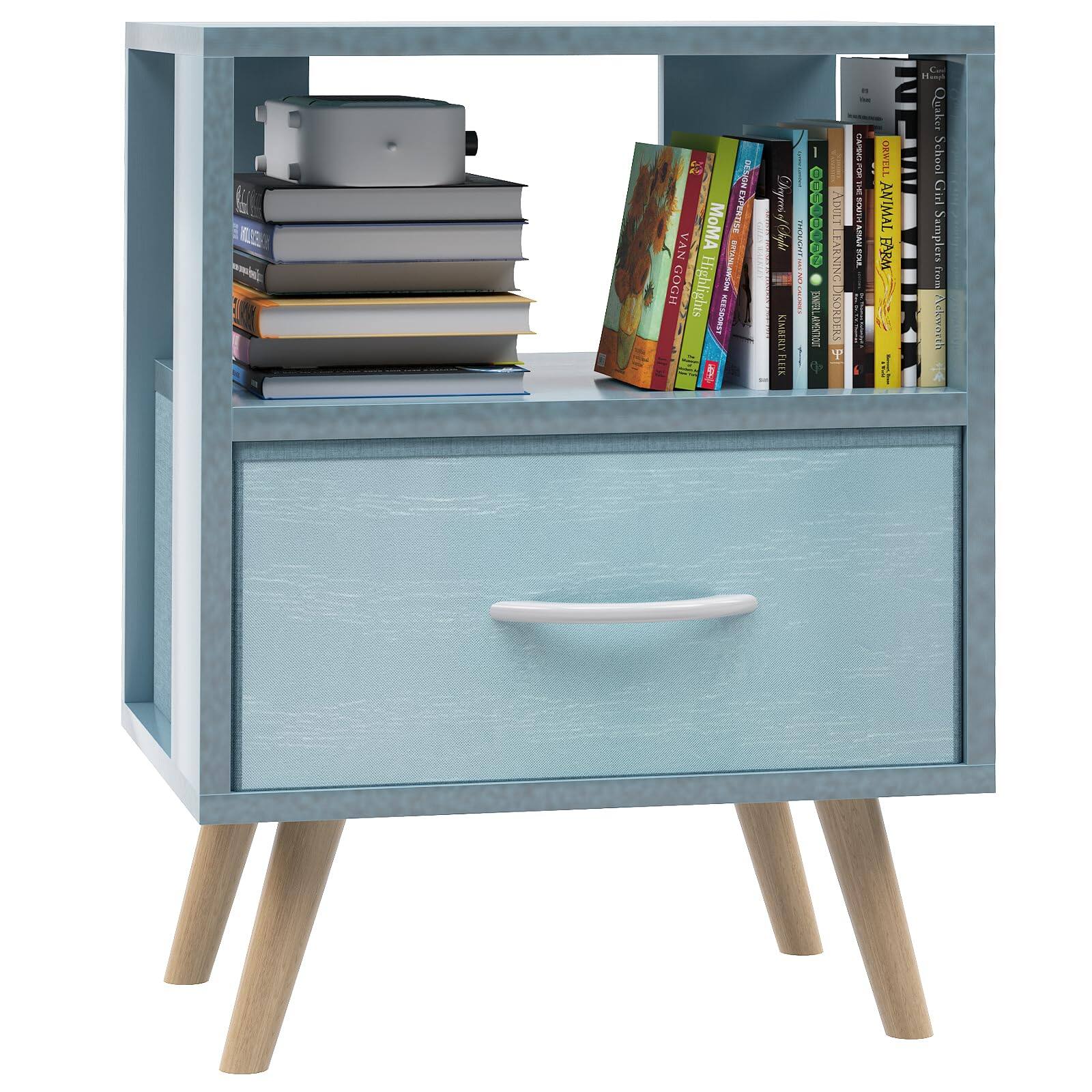 Sure, here is the corrected and grouped text from the image:

---

**Top Shelf:**

- MoMA VAN GOGH Highlights
- PANN REESDET
- D 1 i
- ChymeiofChyle
- ! S UINDERIVHIK
- 1 0
- AIRET EASSING BORDERS Y - - raIsE i OE ATAN S CHE
- ORWELL ANIMAL FARM
- 1 E
- Beml Quaker School Gid Samplers fon Aetwarth

**Books on the Right:**

- VAN GOGH
- ANIMAL FARM
- Quaker School Samplers
- (Other book titles are partially visible but not fully legible)

---

This should reflect the text as it appears in the image.