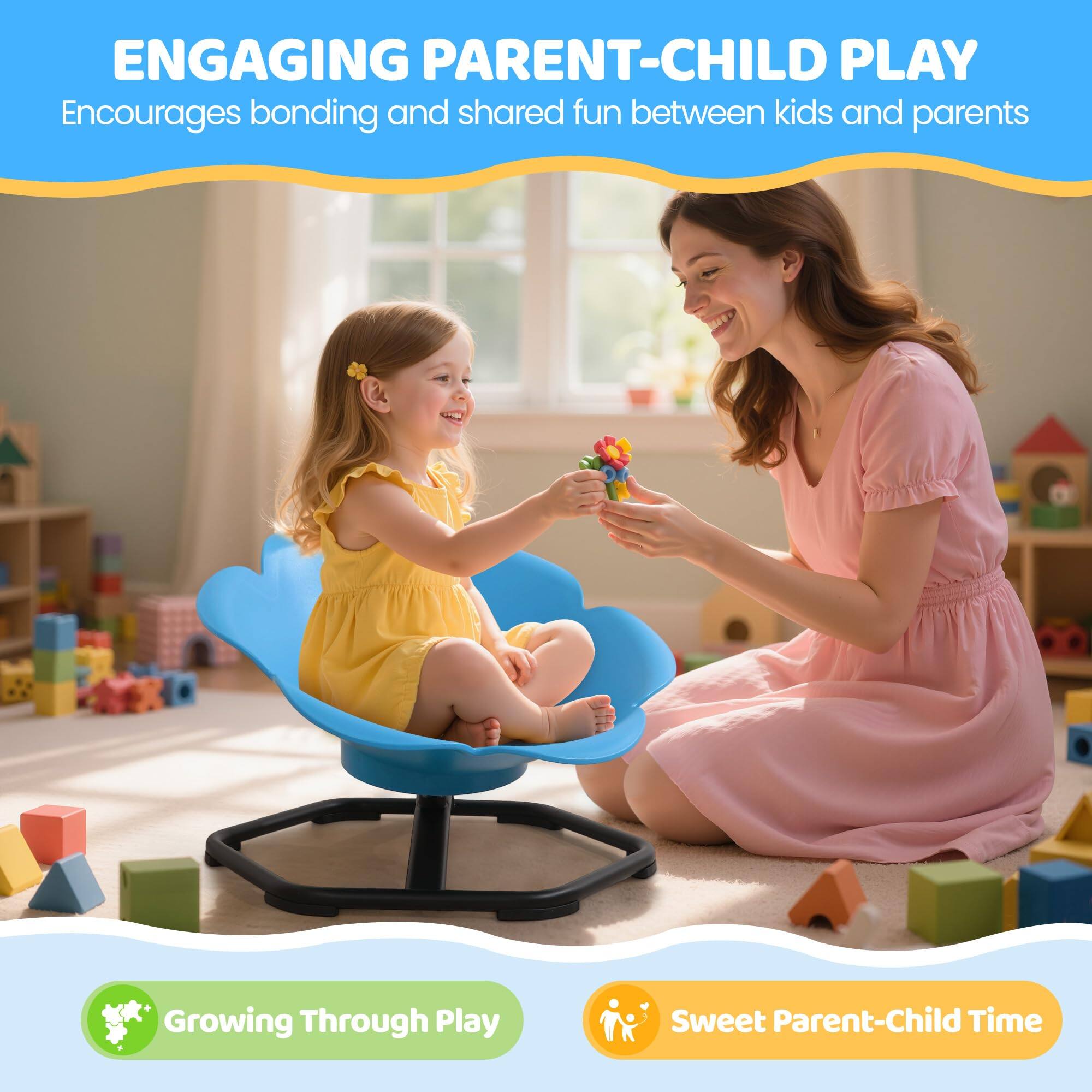 ENGAGING PARENT-CHILD PLAY  
Encourages bonding and shared fun between kids and parents  

Growing Through Play  
Sweet Parent-Child Time