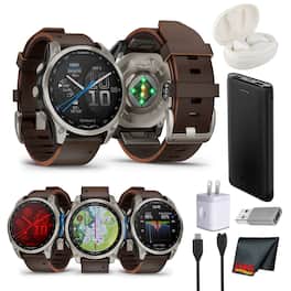 Garmin - D2 Mach 2 Aviator Smartwatch - 47 mm - Titanium with Oxford Brown Bundle - Oxford Brown - (2025)