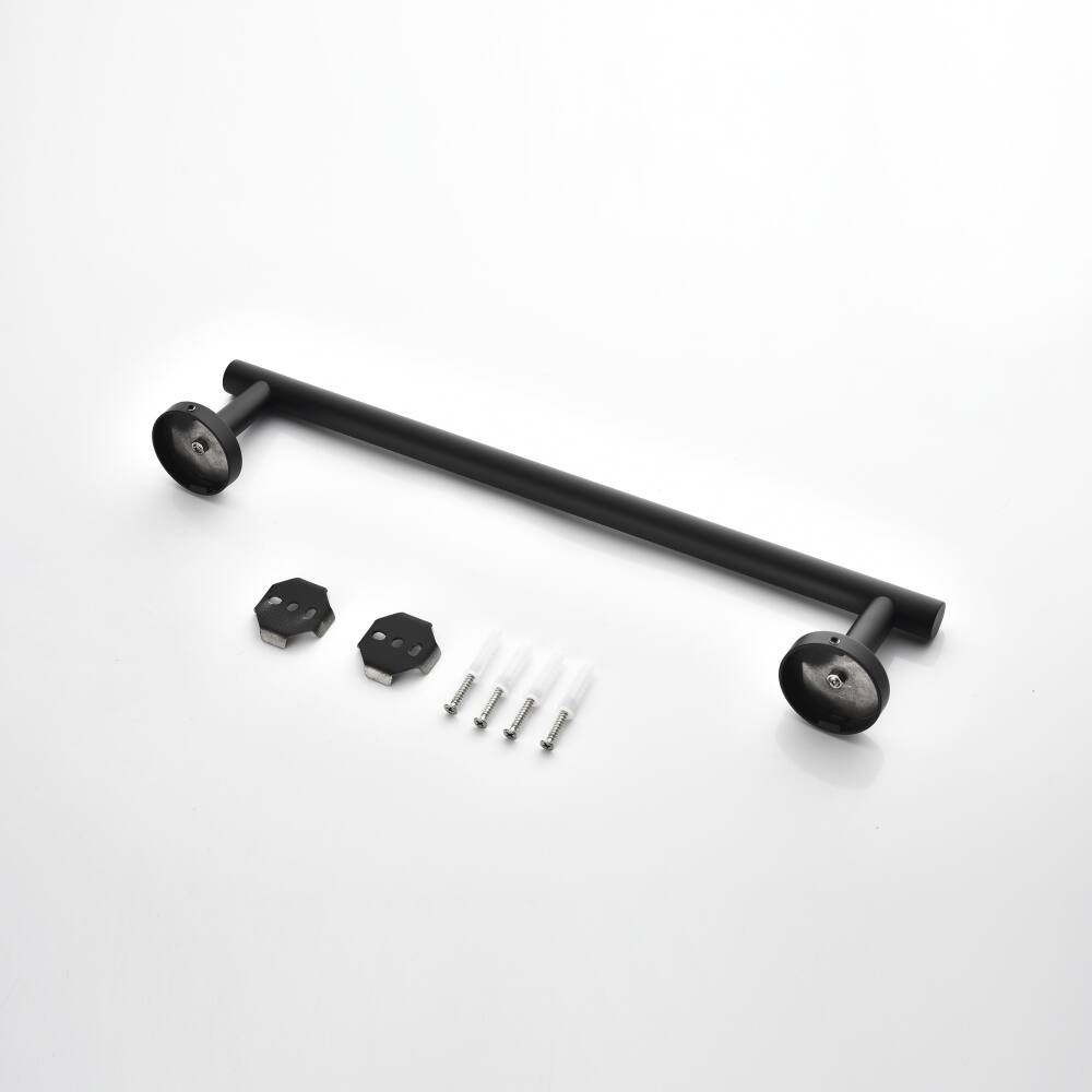 Alt View 7. JUJABU - 4 - Piece Bathroom Hardware Set Towel Bar Matte Black - Matte Black.