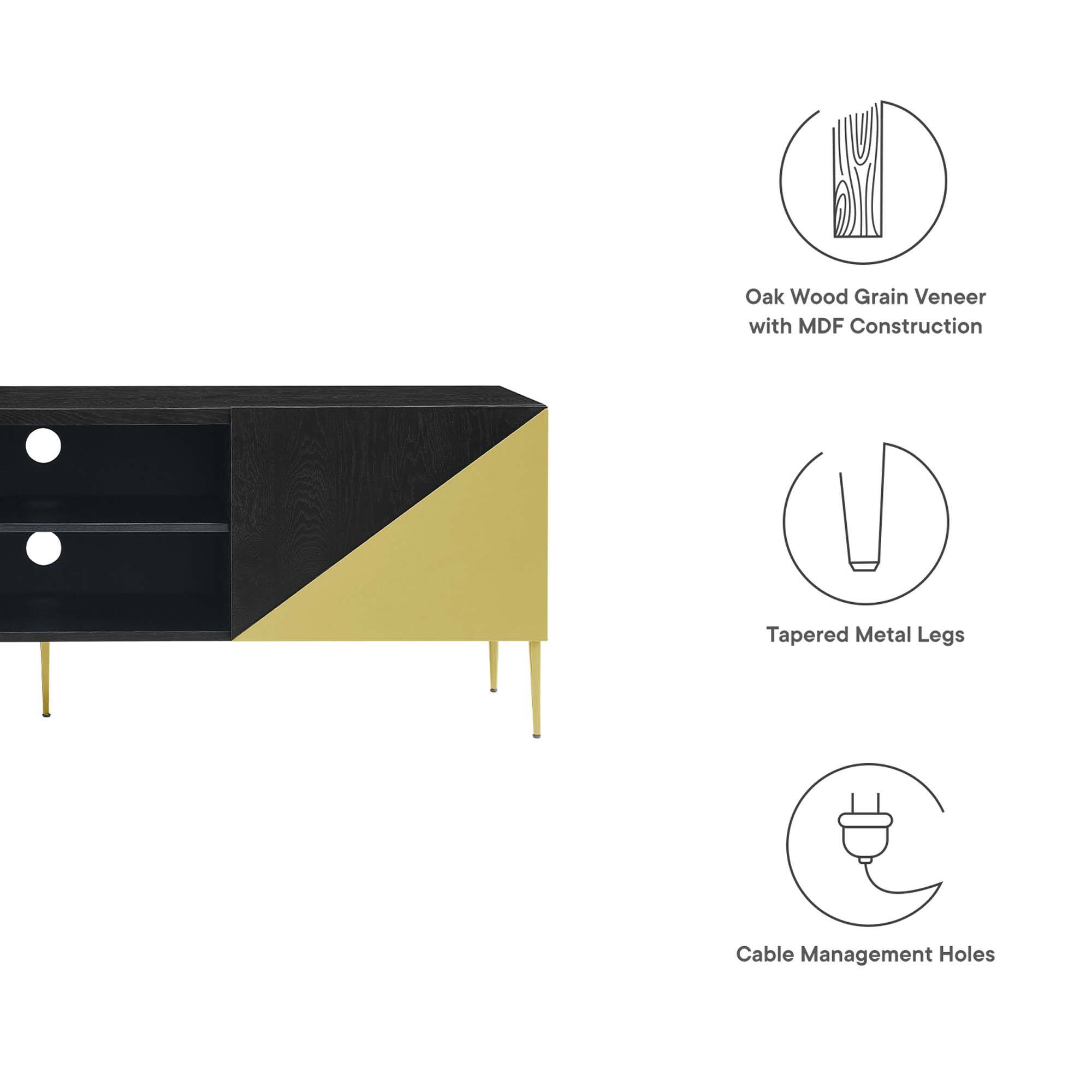 Oak Wood Grain Veneer with MDF Construction  
Tapered Metal Legs  
Cable Management Holes