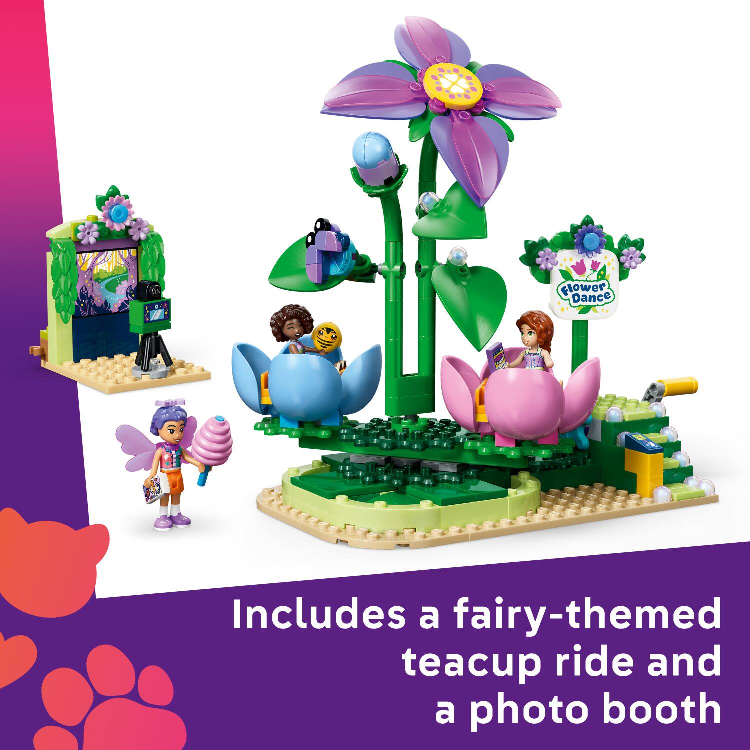 Flower Dance A Includes a fairy-themed teacup ride and a photo booth