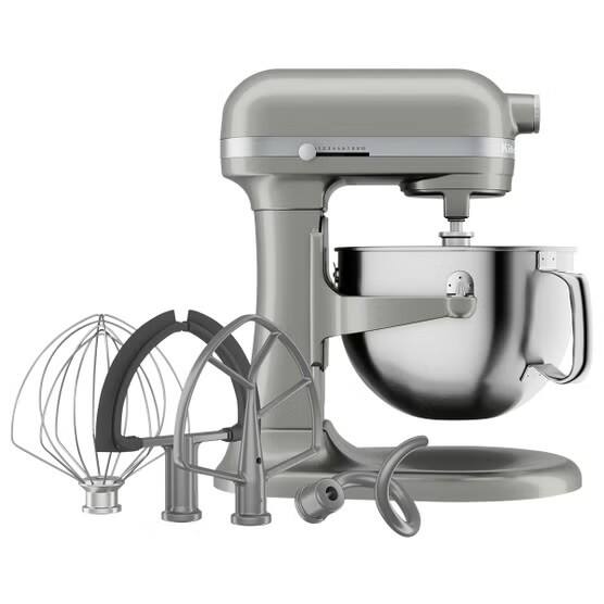 Angle. KitchenAid - KitchenAid 6 Quart Bowl-Lift Stand Mixer Silver - Contour Silver.