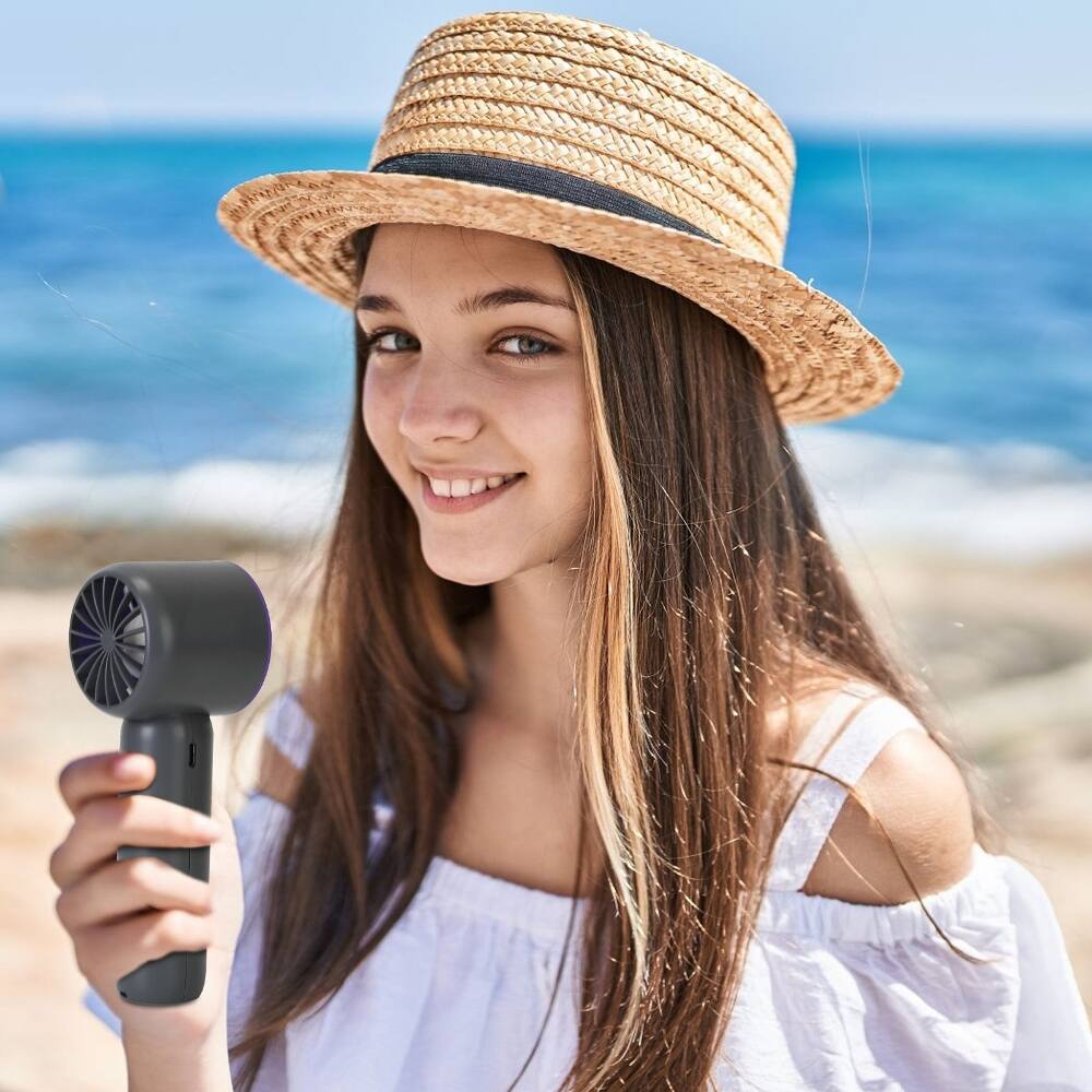 Alt View 2. Loheer - Loheer 100-Speed Handheld Cooling Fan with Ice Pack, 3000mAh Rechargeable Portable Mini Air Cooler for Travel.