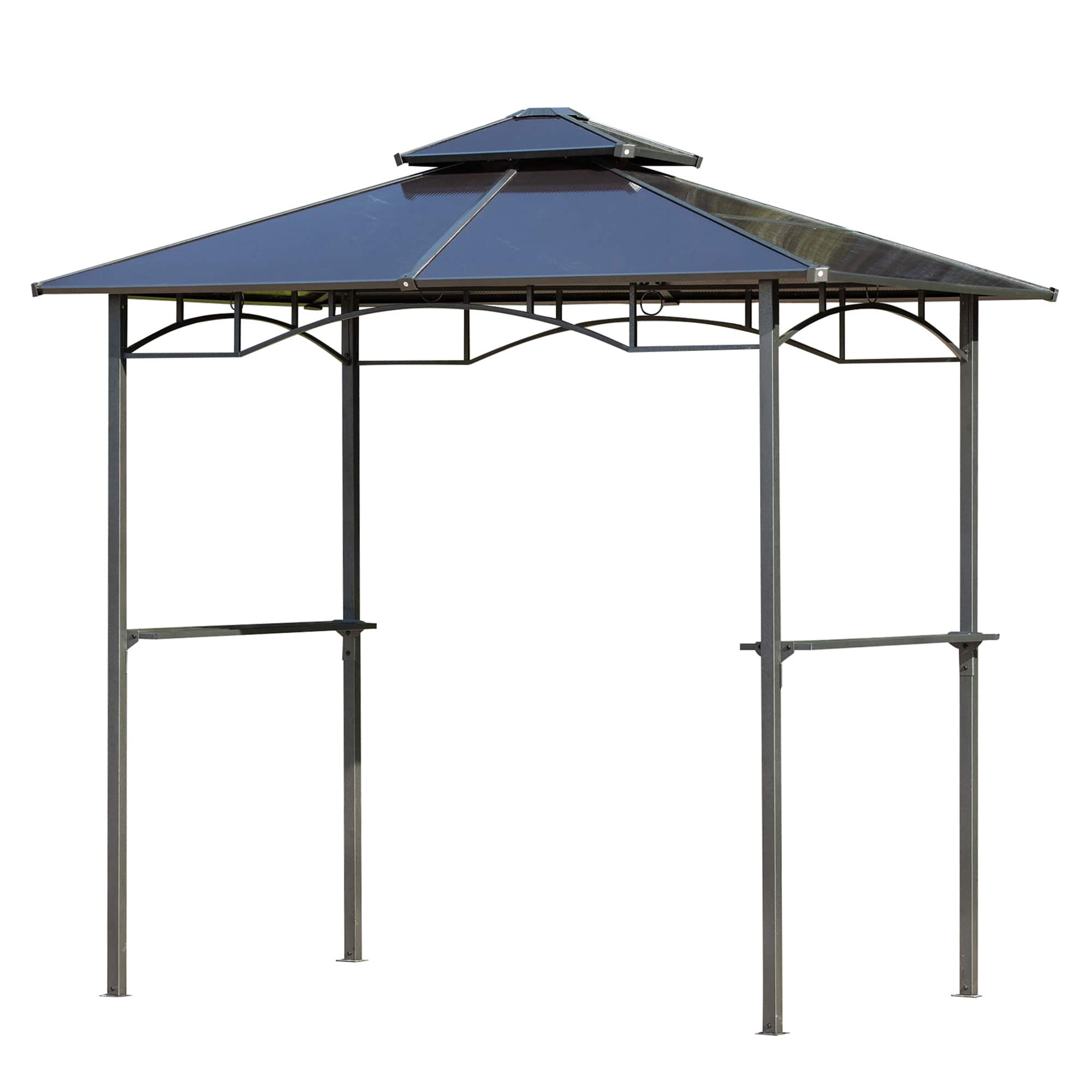 Outsunny - x 5' Barbecue Grill Gazebo Tent, Outdoor BBQ Canopy with Side Shelves - Brown