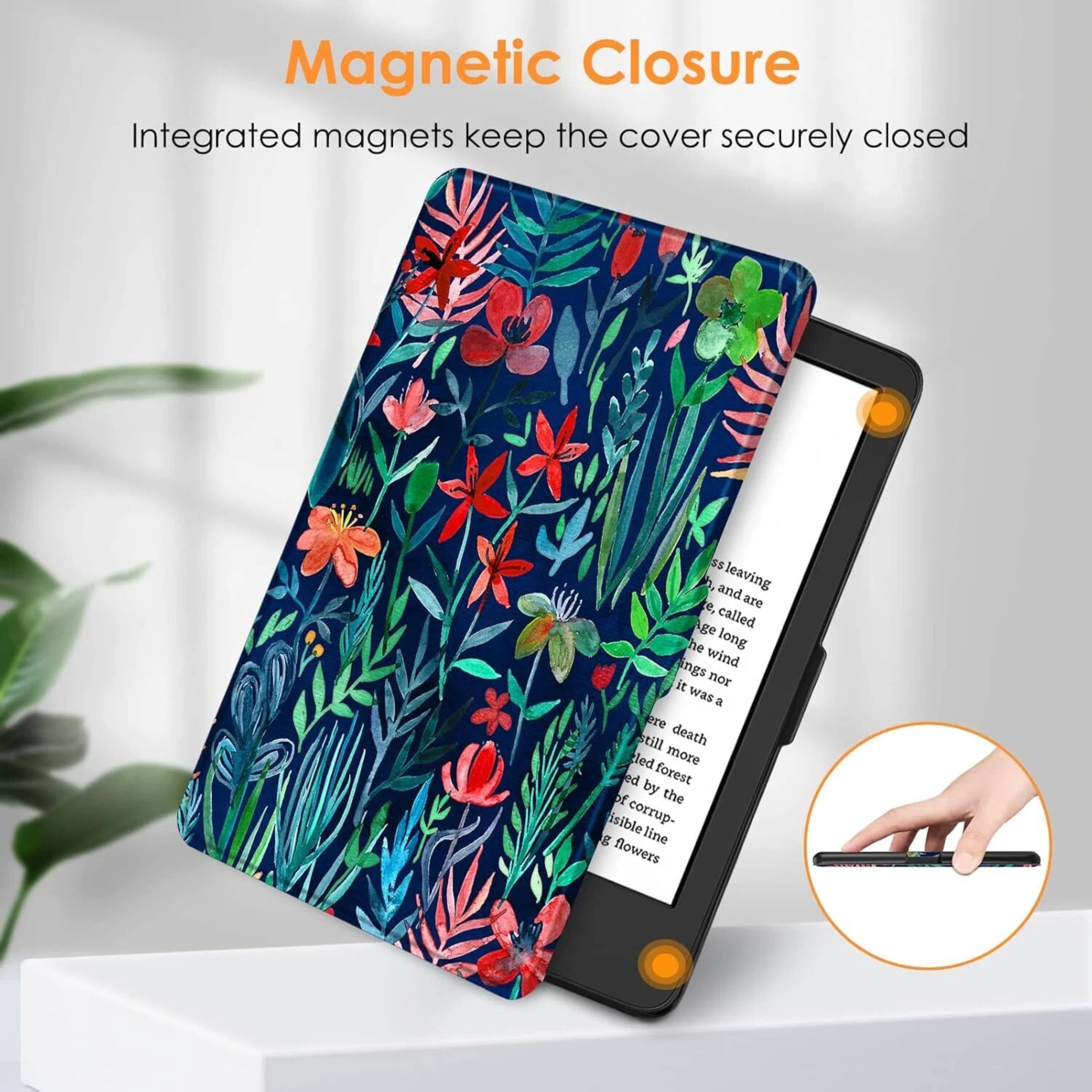 Magnetic Closure  
Integrated magnets keep the cover securely closed  

leaving, and are  
age called  
ge long  
ings nor  
It was a  
ere still death  
led more  
ed forest  
by the  
of corrup-  
g line  
g flowers