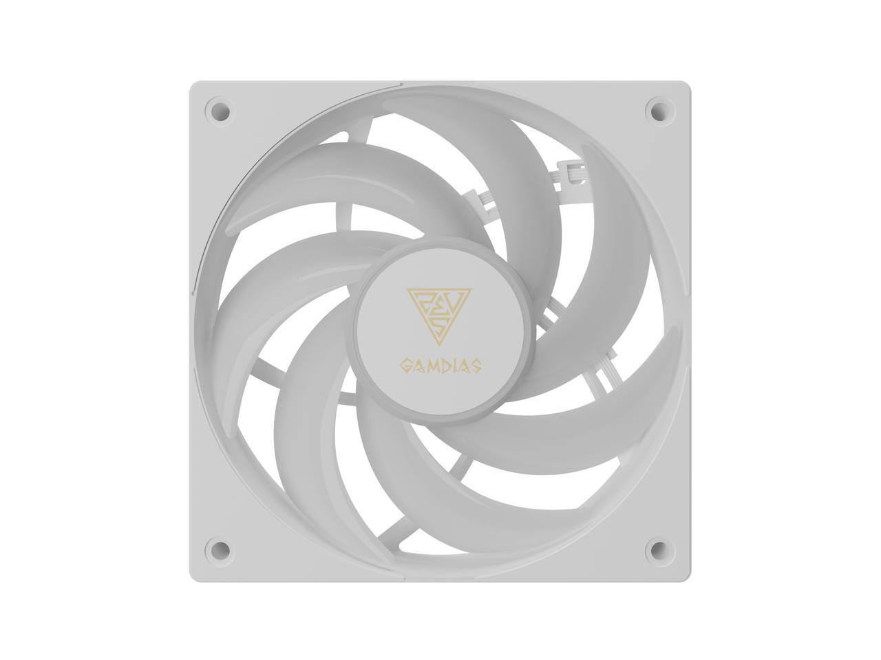 Alt View 7. GAMDIAS - GAMDIAS CHIONE P5-360 AIO CPU Cooler, 360mm, 3.4" LCD, Rotatable Pump, PWM/ARGB Sync, LGA 1851/AM5, White - White.
