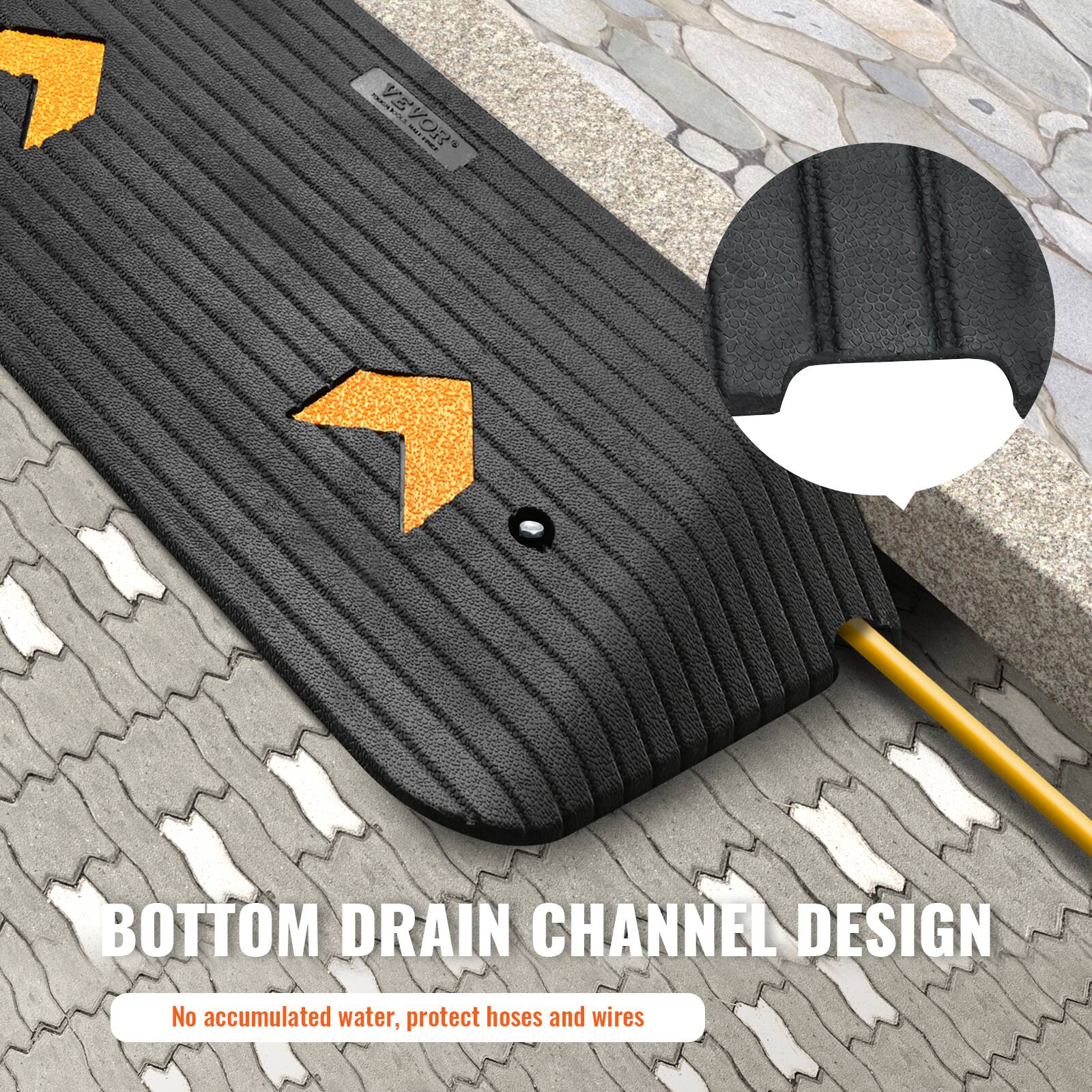 BOTTOM DRAIN CHANNEL DESIGN  
No accumulated water, protect hoses and wires
