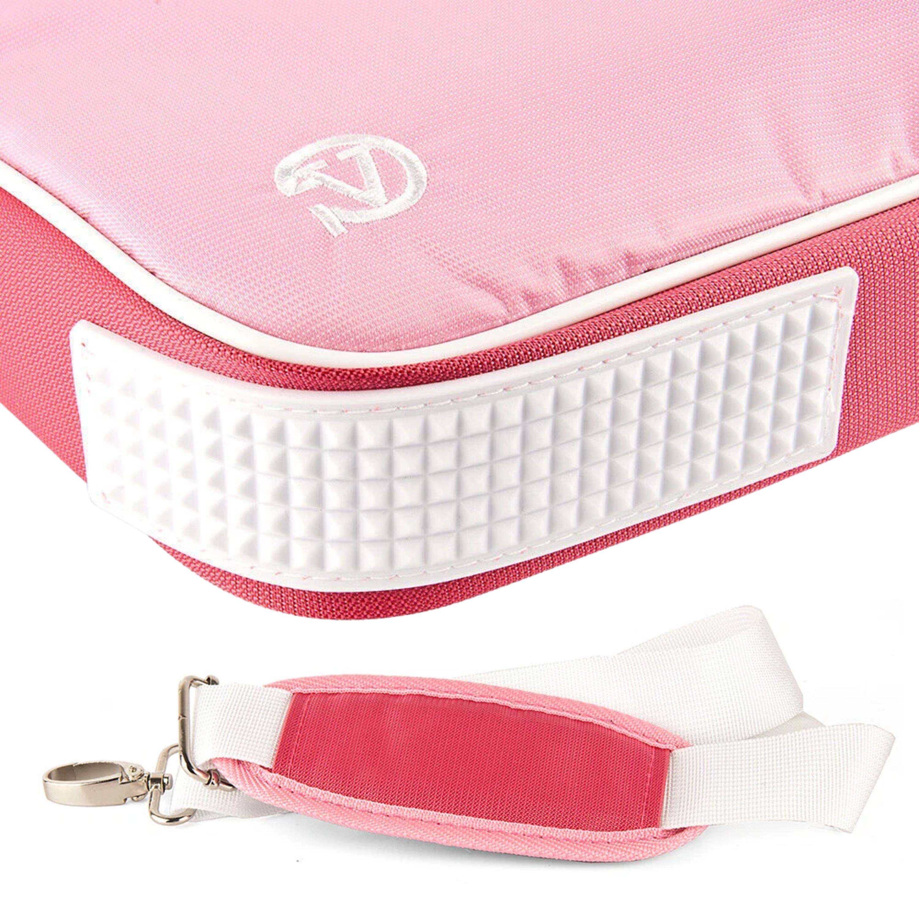 Back. Kitcheniva - Laptop Sleeve Case Shoulder Bag For 13" Laptop Pink/White - Pink/White.