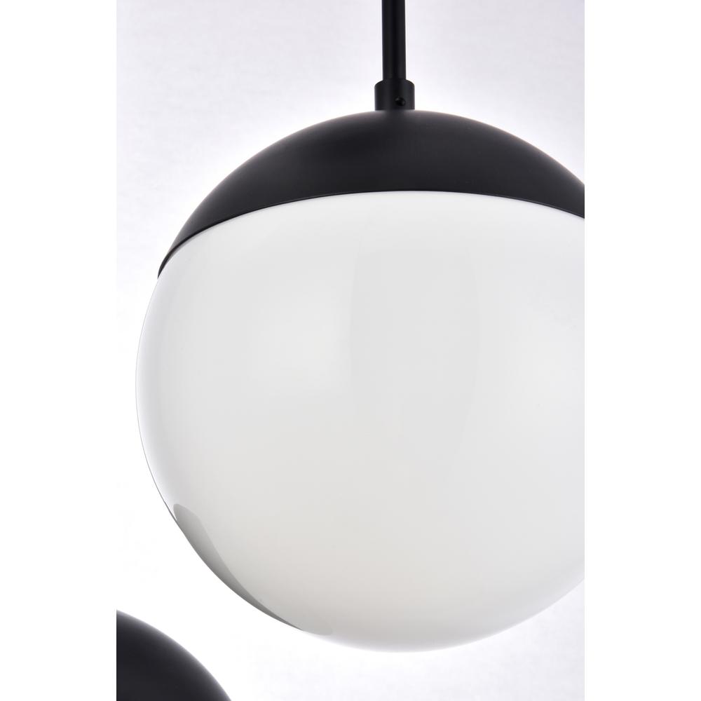 Back. Living District - Eclipse 3 Lights Black Pendant With Frosted White Glass - Black And Frosted White.