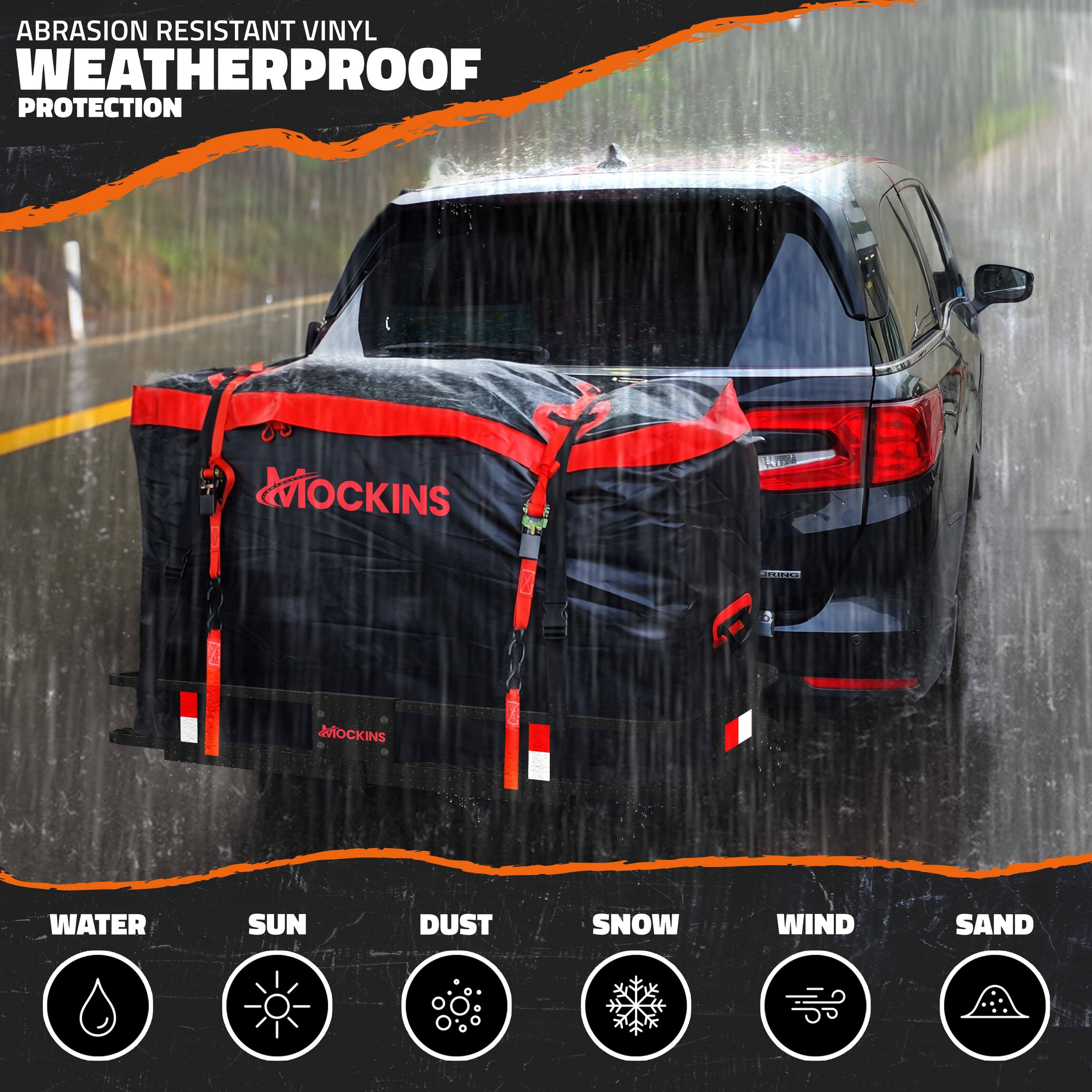 ABRASION RESISTANT VINYL WEATHERPROOF PROTECTION

MOCKINS

WATER SUN DUST SNOW WIND SAND