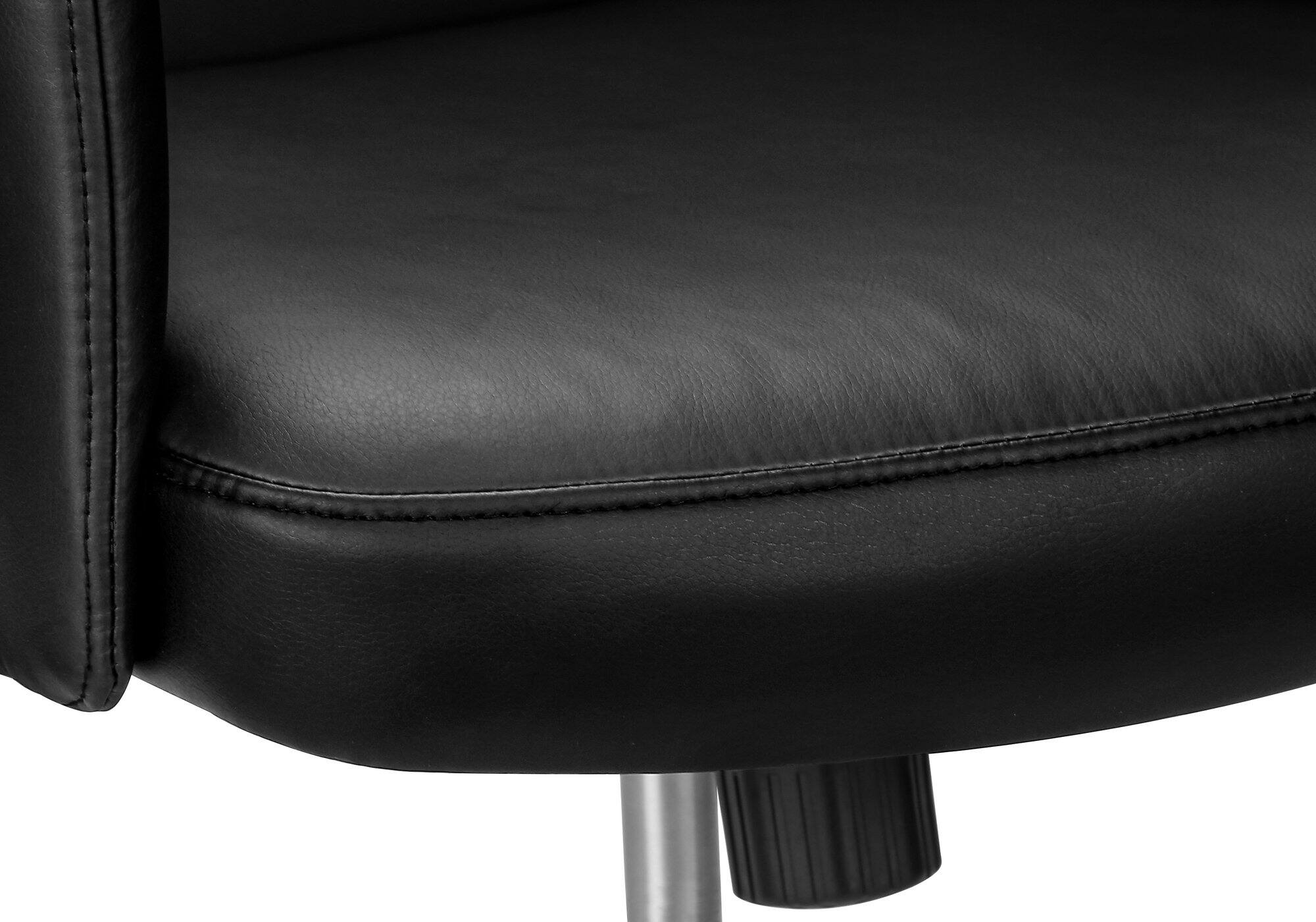 Alt View 2. Forest'nSky - Ergonomic Office Chair with Adjustable Height & Armrests - Modern Black Leather Look & Chrome Swivel Base - Black.