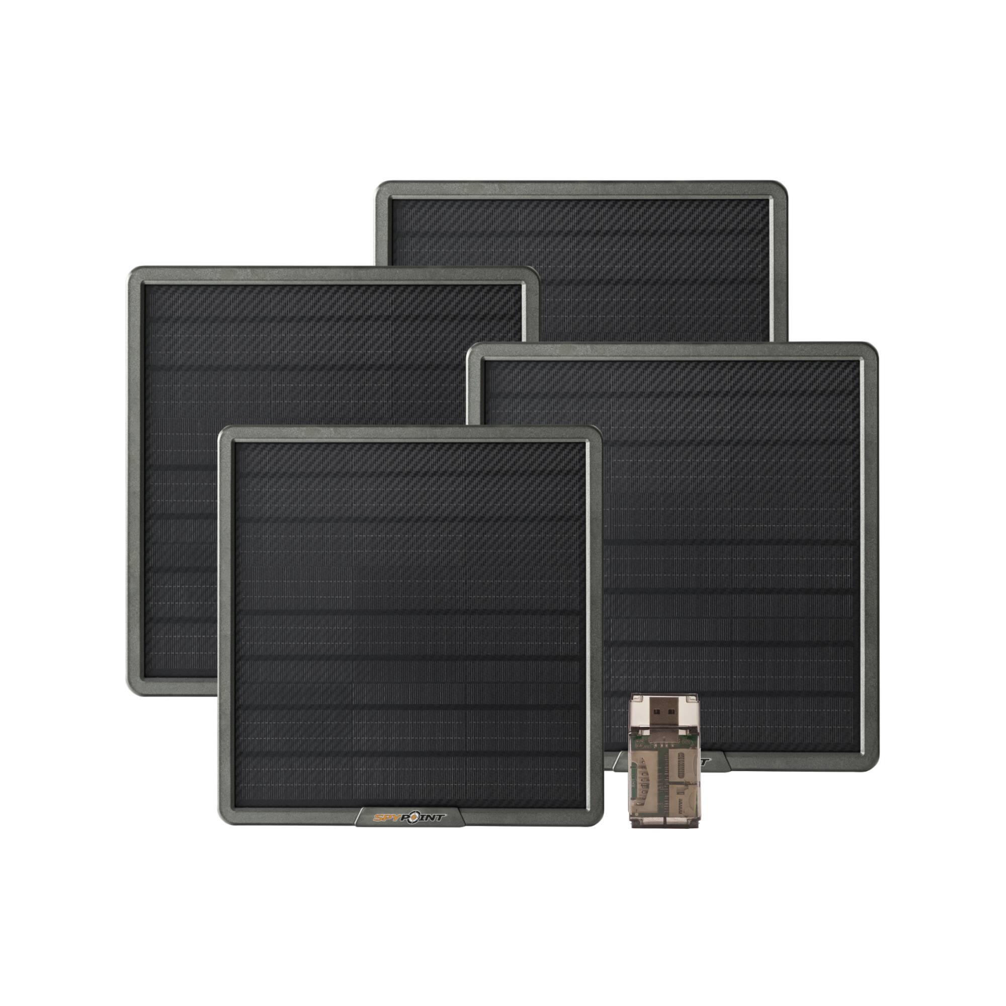 Left. Spypoint - Spypoint SPLB-22 Lithium Battery Solar Panel Bundle with Card Reader (4-Pack).