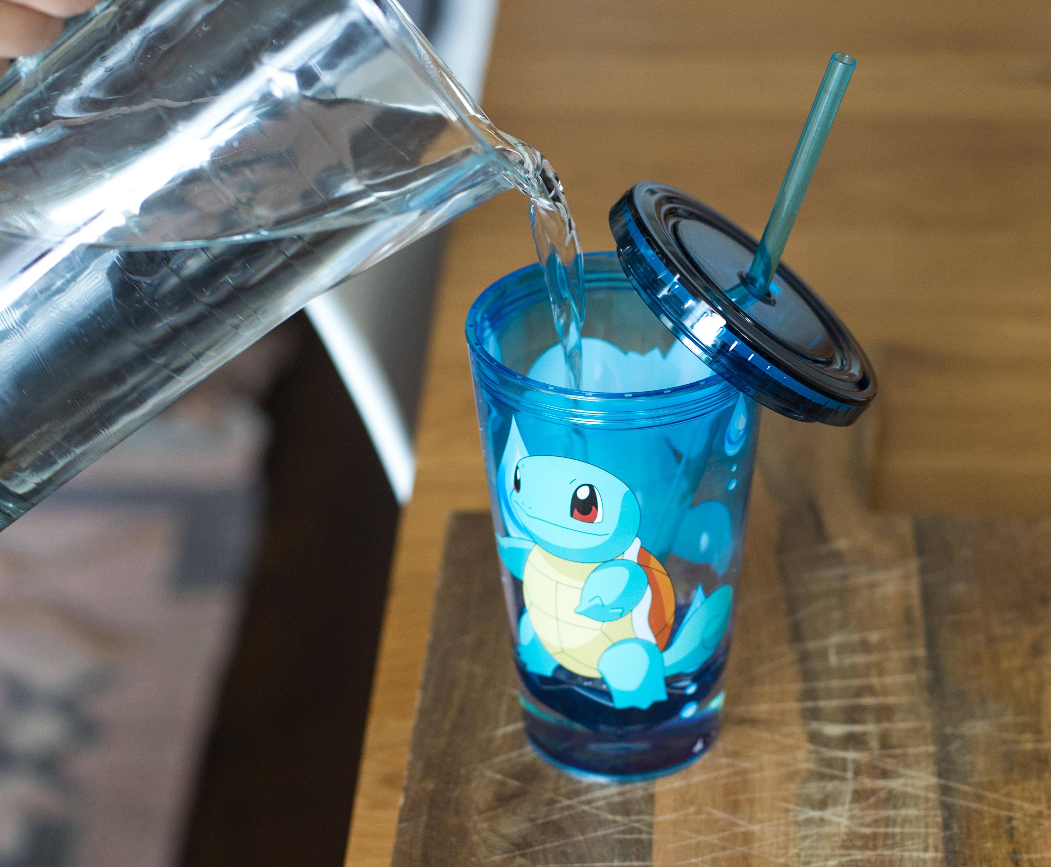 Alt View 3. Pokémon - Pokemon Squirtle 16oz Plastic Carnival Cup Tumbler with Lid and Reusable Straw - Aqua.