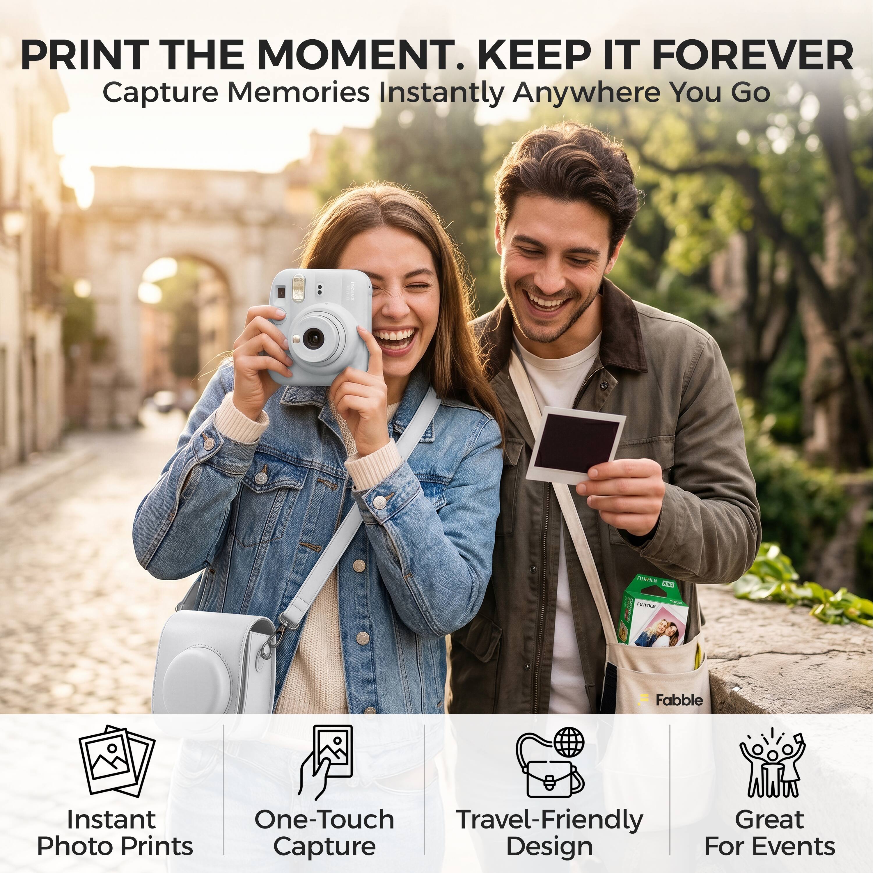 PRINT THE MOMENT. KEEP IT FOREVER  
Capture Memories Instantly Anywhere You Go  

- Instant Photo Prints  
- One-Touch Capture  
- Travel-Friendly Design  
- Great For Events