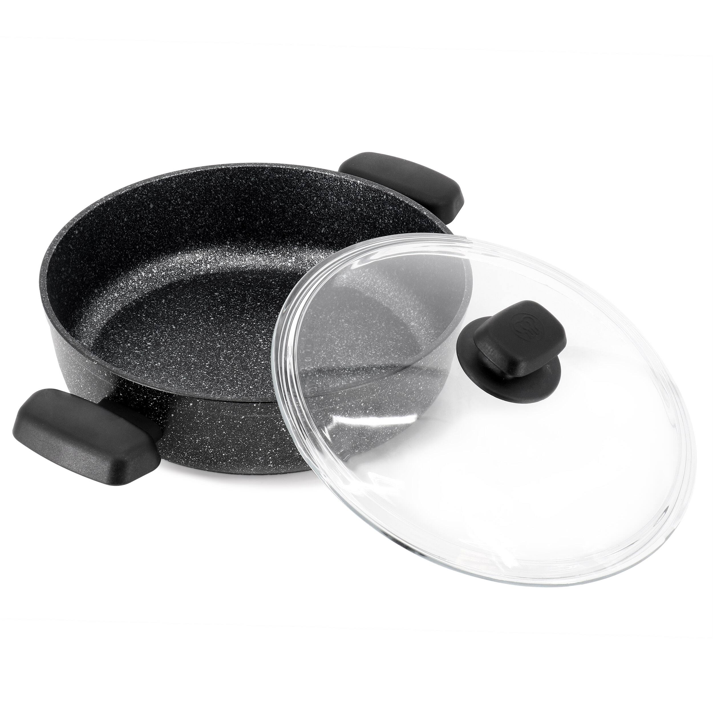 Alt View 2. Korkmaz - Korkmaz Ornella Non Stick 9.5 Inch 2.5 Liter Low Casserole with Lid in Black - Black.