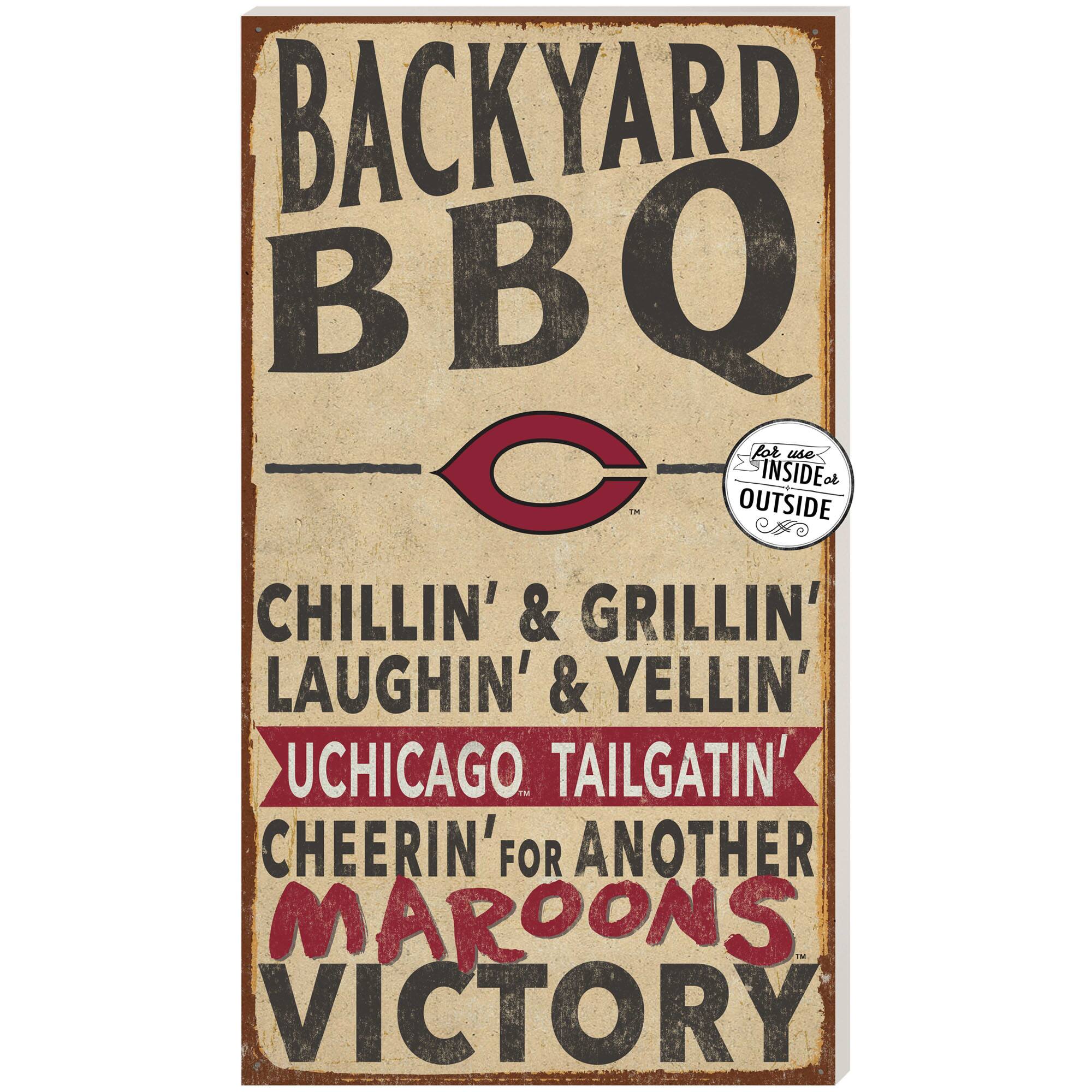 Brown UChicago Maroons 11'' x 20'' Indoor/Outdoor BBQ Sign