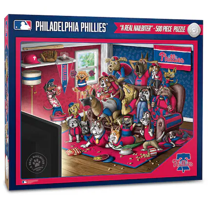PHILADELPHIA PHILLIES' "A REAL NAILBITER" - 500 PIECE PUZZLE
"A REAL NAILBITER" - 500 PIECE PUZZLE
PHILLIES
PUREBRED FANS