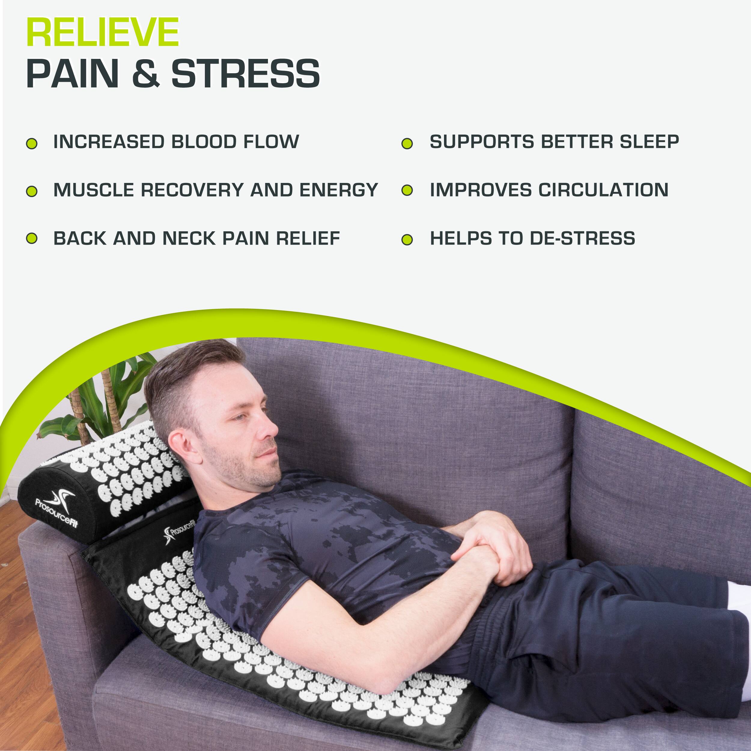 RELIEVE PAIN & STRESS

- INCREASED BLOOD FLOW
- MUSCLE RECOVERY AND ENERGY
- BACK AND NECK PAIN RELIEF

- SUPPORTS BETTER SLEEP
- IMPROVES CIRCULATION
- HELPS TO DE-STRESS