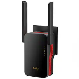 Cudy - AX3000 Dual Band Wi-Fi 6 Extender & Repeater, 3000 Sft., 70 Devices, 802.11ax, 160MHz, MU-MIMO, OFDMA, WPA3 - Black