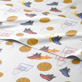 CGK Linens - Kids 4 Piece Bed Sheet Set - Cute & Cozy Wrinkle-Resistant with Vibrant Designs - Queen - Basketball