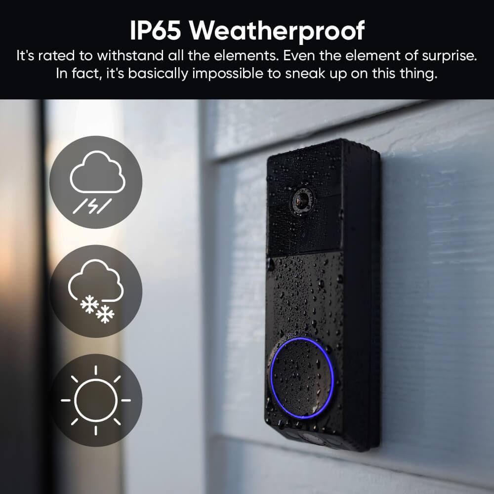 IP65 Weatherproof: It's rated to withstand all the elements, even the element of surprise. In fact, it's basically impossible to sneak up on this thing.