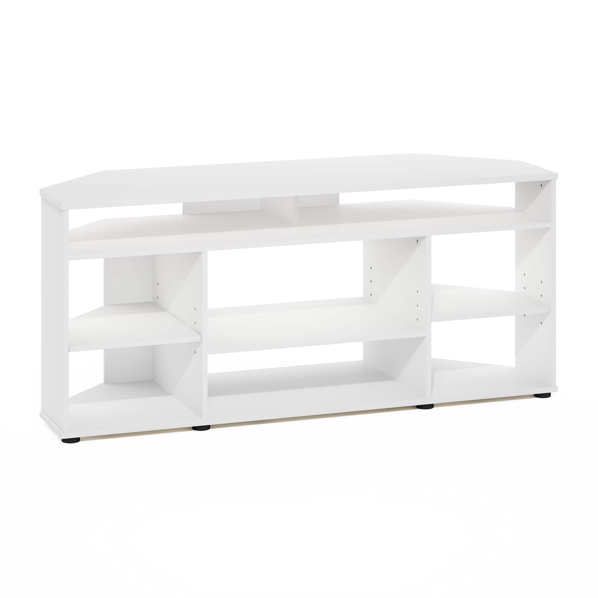 Furinno - Jensen Corner TV Stand TV up to 55 Inches - White
